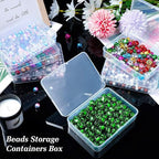 Jetec 6 Pieces Mini Plastic Clear Beads Storage Containers Box for Collecting Small Items, Beads, Jewelry, Business Cards, Game Pieces, Crafts (4.5 x 3.3 x 1.2 Inch) - size: 4.45 x 3.3 x 1.18 Inch