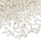 uxcell 1400Pcs Glass Bugle Beads, 1.5x1.5mm Tube Mini Loose Glass Seed Spacer Bead for DIY Earrings Necklaces Bracelets Jewelry Making (Silver) - color: Silver, size: 1.5x1.5mm