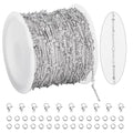 KYUNHOO 16.4FT/5M Silver Chain for Jewelry Making Texture Bar Link Chain Stainless Steel Jewelry Chains 12MM Long Stick Chains with Clasps for Crafting - color: Stick Silver