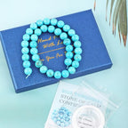 Natural Stone Beads Round Genuine Real Stone Beading Strand Loose Gemstones DIY Smooth Bead for Bracelet Necklace Earrings Jewelry Making (Blue Turquoise, 10mm 36 Pieces) - color: Blue Turquoise, size: 10mm 36pcs