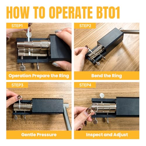 KATWAY Professional Jewelry Ring Bender Tool Kit – Spoon Ring Maker with Durable Nylon Dies, Adjustable Multi-Size Ring Sizer & Heavy-Duty Bending Machine for Gold, Silver, Brass, Copper DIY Rings