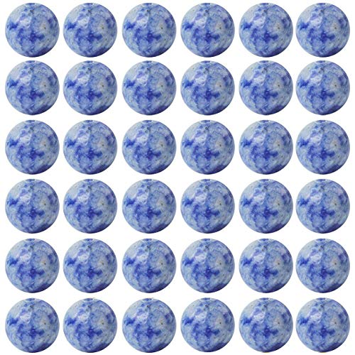 Natural Stone Beads 100pcs 10mm Blue White Sodalite Round Genuine Stone Beading Loose Gemstone Hole 1mm DIY Charm Smooth Beads for Bracelet Necklace Earrings Jewelry Making (Blue White Sodalite, 10mm) - color: Blue White Sodalite, size: 10mm