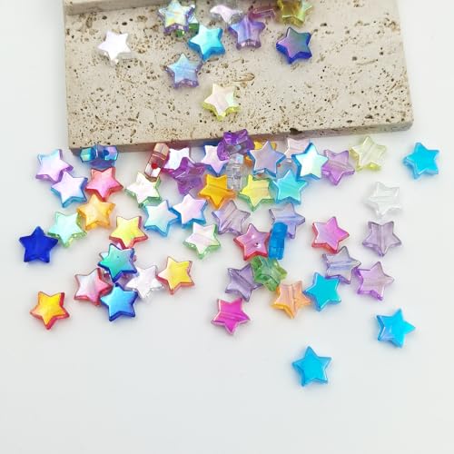 INSPIRELLE 600 Pieces Acrylic Star Beads AB Finish Spacer Beads for Jewelry Craft Making - color: 600x Stars AB Color