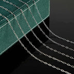KYUNHOO 32.8 Feet 304 Stainless Steel Chain Bulk Silver Paperclip Chains for Jewelry Making Soldered Flat Oval Chains Link on Spool Paper Clip Chain Roll with Lobster Clasps and Jump Rings - color: Paperclip Silver