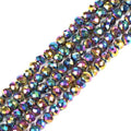 Metallic Rainbow Coated Hematite 3mm Faceted Gemstone Round Loose Beads Strand 15.5-16" DIY Jewelry Making - color: Metallic Rainbow Coated Hematite