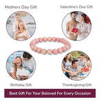 Crystal Vibe 8mm Beaded Bracelets For Women Men - Healing Crystal Bracelet - Adjustable Size - color: rhodochrosite