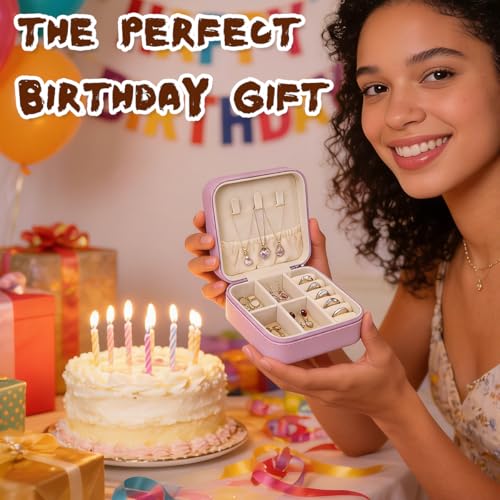 24 Pcs Travel Jewelry Box,Portable Mini Leather Jewelry Case Organizer without getting tangled together for Earrings,12 Colors