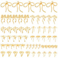 60 Pcs Mini Gold Bow Charms for Jewelry Making, Cute Alloy Bowknot Pendants Metal Bow Link Charms Earring Connectors for Bracelets Necklaces Earrings Keychains DIY Crafts