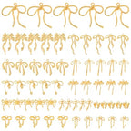 60 Pcs Mini Gold Bow Charms for Jewelry Making, Cute Alloy Bowknot Pendants Metal Bow Link Charms Earring Connectors for Bracelets Necklaces Earrings Keychains DIY Crafts