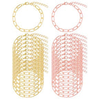 20pcs Chain Bracelets Kit Alloy Link with Lobster Clasps for Christmas DIY Women Jewelry Findings Bracelet Making (Gold & Rose Gold) - color: Gold & Rose Gold