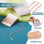 Elecrelive 925 Sterling Silver Cable Chain 3.28 Feet Rose Gold Unwelded Necklace Chains with Velvet Storage Bag for Men Women Jewelry Bracelet DIY Making - color: Rose Gold, 1.75mm