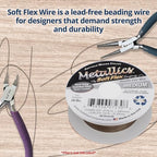 Soft Flex 49 Strand Beading Wire - Medium 0.19 Diameter - 10 Feet Nylon Design Wire - style: Antique Brass