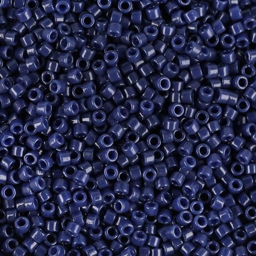 Miyuki Delica Seed Beads – Size 11/0 (1.6 mm), DB2143, Duracoat Navy Blue Opaque Dyed, 7.2 g, Approx. 1440 Beads, Made in Japan - color: DB2143 - Duracoat Navy Blue Opaque Dyed