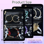 Travel Jewelry Organizer Case,Small Jewelry Bags Jewelry Storage Book Ring Binder with Clear Zipper Velvet Pouch for Traveling (Inner Pages,Black,3 PCS,Medium) - color: Inner Pages,Black,3 PCS,Medium