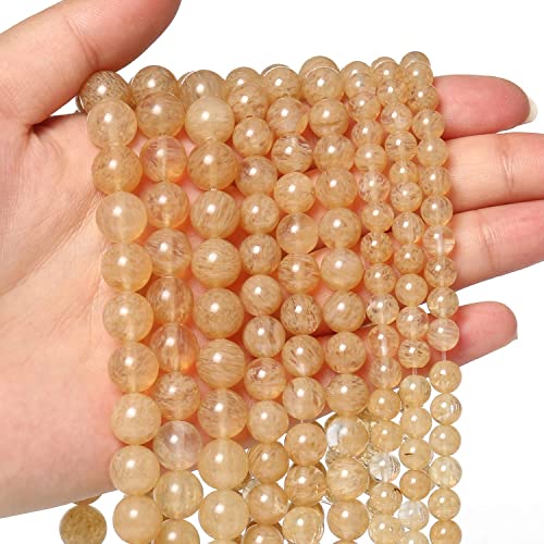 45pcs 8mm Natural Stone Beads Gold Rutilated Quartz Beads Crystal Gemstone for Jewelry Making, DIY Bracelet Necklace - color: Gold Rutilated Quartz, size: 8mm