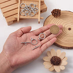 Pandahall 10 Sets Antique Silver Tibetan Alloy Toggle Clasps Round Bracelet Jewelry Clasp Connectors for Necklace Bracelet Jewelry Making