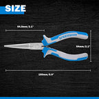 SPEEDWOX 6 Inches Needle Nose Pliers Mini Extra Long Nose Precision Nippers Thin Flat Jaws Micro Functional Precision Wire Looping Fine Pliers with Spring Craft Small Jewelry Making Tools - style: 6" Needle Nose Plier