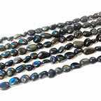 6-8mm Natural Black Obsidian Nuggets Oval Free Tumbled Pebble Semi Precious Gemstone Loose Stone Beads Approx 15.5 inch for DIY Jewelry Making - color: Black Obsidian
