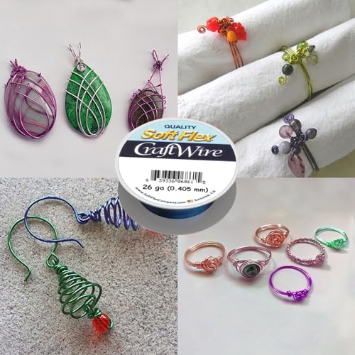 Soft Flex 26 Gauge Craft Wire - 27 Meters - Jewelry Wire with Tarnish Resistant Silver Plating - style: Blue