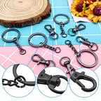 150Pcs Swivel Snap Hook Set,Gun Black Swivel Clasps Lanyard Snap Keychain Hooks Lobster Clasp Split Key Rings with Chain and Jump Rings Bulk for Keychain Lanyard,Charm,Jewelry,DIY Crafts Supplies - color: Gun Black