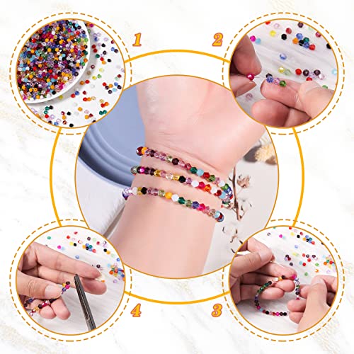1000pcs Crystal Glass Beads 4mm Bulk Faceted Bicone Spacer Beads for DIY Jewelry Making - color: crystal violet, size: 4mm