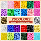 2000pcs Purple Glass Seed Beads, Colorful Tiny 4mm Beads for Jewelry Making, Beading Supplies. - color: Purple
