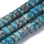 Craftdady 354pcs Heishi Coin Natural African Pyrite Gemstone Beads Flat Round Disc Energy Healing Crystal Stone Loose Beads 4mm for Jewelry Bracelet Necklace Earring, Dark Cyan - color: African Pyrite, Dark Cyan, size: 4mm