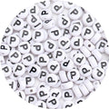 100Pcs Letter Beads 4x7mm White Round Acrylic Alphabet Beads Letter P Beads for Jewelry Making DIY Bracelets Necklaces Key Chains - color: P 100Pcs