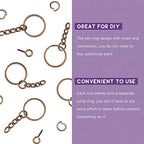 Swpeet 450Pcs 4/5" 20mm Bronze Key Chain Rings Kit, Including 150Pcs Keychain Rings with Chain and 150Pcs Jump Ring with 150Pcs Screw Eye Pins Bulk for Jewelry Findings Making (20mm, Bronze) - color: Bronze, size: 20mm