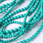 36PCS 10MM Turquoise Stone Beads Natural Gemstone Bead Crystal Healing Energy Jewelry Making DIY 15 inches - color: Turquoise, size: 10mm
