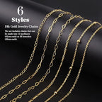 18K Gold Necklace Chain Kit for Jewelry Making, 20 Feet DIY Bracelet Chains with Jump Rings, Lobster Clasps, Connectors, Jewelry Pliers, 30 Colorful Graphic Charms & 36 Letter Pendants - color: 18k Gold-20 Feet 6 Rolls+Pendants