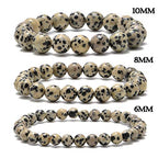 NCB 100pcs 6mm Dalmation Spot Jasper Beads Natural Semi Precious Beads Round Smooth Gemstones Loose Spacer Beads Charms for Necklaces Bracelets Jewelry Making (Dalmation Spot Jasper, 6mm 100Beads) - color: Dalmation Spot Jasper, size: 6mm 100Beads