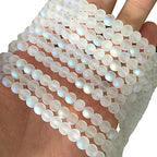 200 Pcs Matte Crystal Glass Beads Mermaid Aurora Beads with Hole Jewelry Making Crafts DIY 4mm - size: 4mm