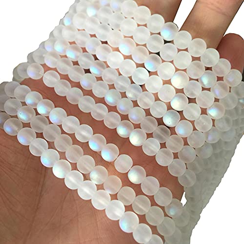 200 Pcs Matte Crystal Glass Beads Mermaid Aurora Beads with Hole Jewelry Making Crafts DIY 4mm - size: 4mm