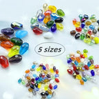 40pcs 10x15mm Teardrop Crystal Glass Beads Vertical Hole Faceted Loose Spacer Beads for DIY Craft Jewelry Making Necklace Bracelet Earring Wind Chimes(Green Series) - color: Green Series, size: 10x15mm