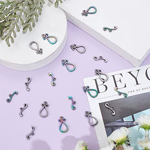 SUNNYCLUE 1 Box 10 Sets Toggle Clasps Toggle Jewelry Clasps Teardrop 304 Stainless Steel Toggle Clasp T-Bar Connectors OT Clasps for Jewelry Making Women Adults DIY Necklace Bracelet Crafts Supplies
