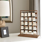 Ikee Design Free Assemble 2 Pcs Set Wooden Jewelry Display Rack with 20 Removable Metal Hooks/Each, Earring Card Display Holder Stand for Necklaces,Bracelet, Keychain Stand, Brown Color - color: 9) Brown, 2 Pieces