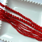 780Pcs Briolette Crystal Glass Beads for Jewelry Making, 3-10mm Faceted Red Crystal Beads for Bracelets, Rondelle Glass Beads Bulk for Crafts Wine Charms Wind Chimes Suncatchers - color: Red-02