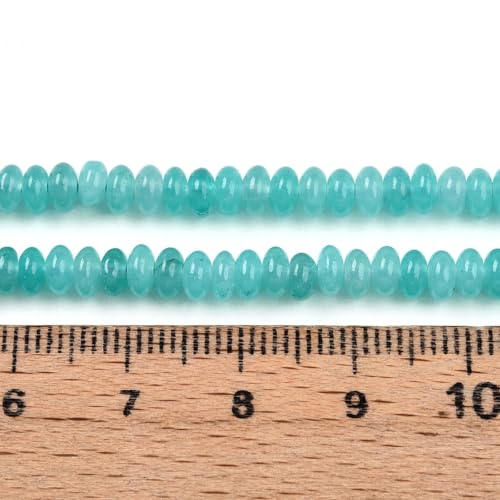 1 Strand Natural White Jade Rondelle Beads Strands Dyed Gemstone Beads Spacers for Jewelry Making Bracelets Necklace DIY Crafts 4.5x2.5~3mm 14.5" About 142~148pcs/strand Dark Turquoise - color: Dark Turquoise