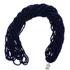11/0 Glass Seed Beads, 12 String Hanks, Small Craft Beads, 2 mm (Dark Navy) - color: Dark Navy