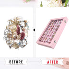 Siveit Jewelry Tray Organizer Box 48 Grid Jewelry Display Organizer Box with Transparent Lid Rings Earrings Necklaces Pendants Display Box Suitable for Women and Girls (48 Grid, Pink) - color: Pink