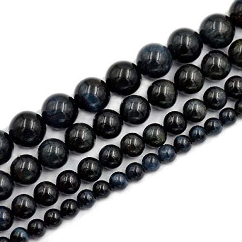 AD Beads Natural Tiger's Eye Gemstone Smooth Round Beads 7.5" Strand (6mm, Montana) - color: Montana, size: 6mm