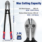 WORKPRO W017006A Bolt Cutter, Bi-Material Handle with Soft Rubber Grip, 24", Chrome Molybdenum Steel Blade - size: 24", style: Bolt Cutter