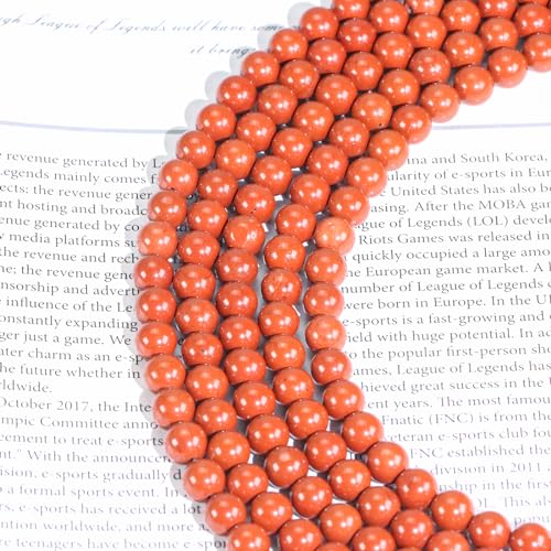Natural Flame Jasper Beads 6mm Round Stone Beads for DIY Bracelets Necklace Earrings Making 60pcs - color: Flame Jasper, size: 6mm