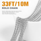 33FT Stainless Steel Rolo O Chains Roll, 2.5mm 304 Stainless Steel Round Rolo Chain Spool Bulk for Jewelry Making - color: stainless steel, size: 2.5mm