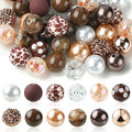 DanLingJewelry 50Pcs 20mm Coconut Brown Acrylic Bubblegum Beads Brown Focal Beads Large Round Ball Loose Beads for Jewelry Making DIY - color: 50pcs - brown