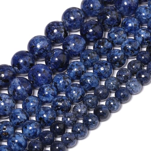 10mm 37pcs Blue Sodalite Jaspers Natural Stone Beads for Jewelry Making Supplies, Round Crystal Beads for Bracelets Necklace DIY Crafts - color: Blue Sodalite Jaspers Stone, size: 10mm