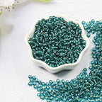 Transparent Lake Blue with Silver Lined Beads Size 6/0 Crafts Glass Seed Beads 4mm for Jewelry Making (Total About 100g About 1200pcs) - color: Transparent Lake Blue with Silver Lined, size: 4mm