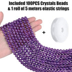 QINJIEJIE 100PCS Amethyst Beads 8mm Natural Stone Beads Round Loose Gemstone Bead for Bracelet Beading Crystal Jewelry Making DIY Necklace Earrings 0.32" - color: Amethyst, size: 100PCS