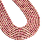 170 Pcs 2x4mm Natural Pink Petrified Rhodonite Bead Heishi Disc Beads for Bracelets Jewelry Making Crafts - color: Pink Petrified Rhodonite, size: 2x4mm